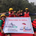 Group of people from third Eye Travellers are doing Bhotekoshi river rafting 1n 2d